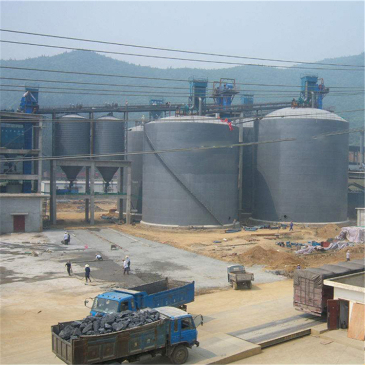 淄博水泥钢板仓2座3000吨青岛项目进入施工